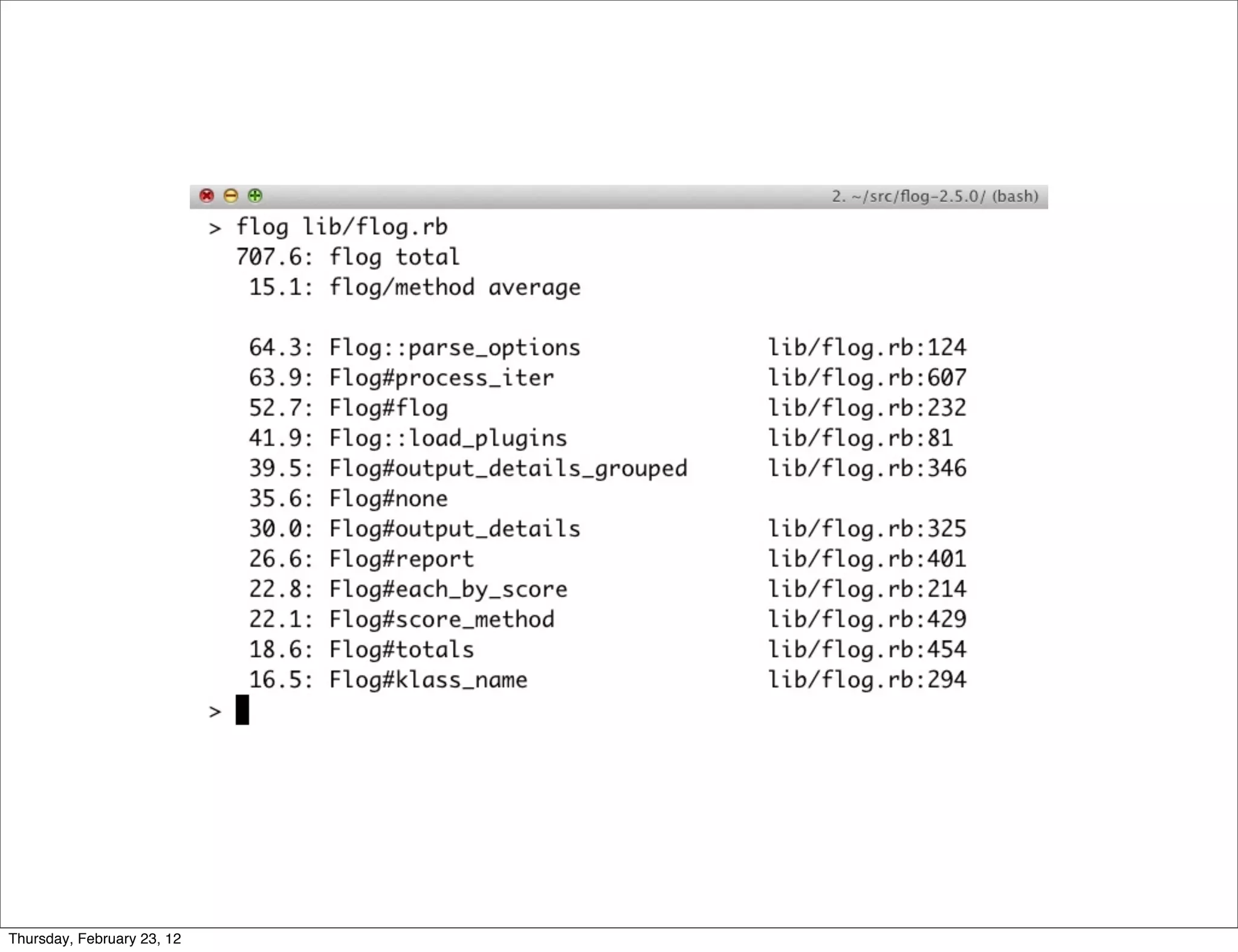 Thursday, February 23, 12
 