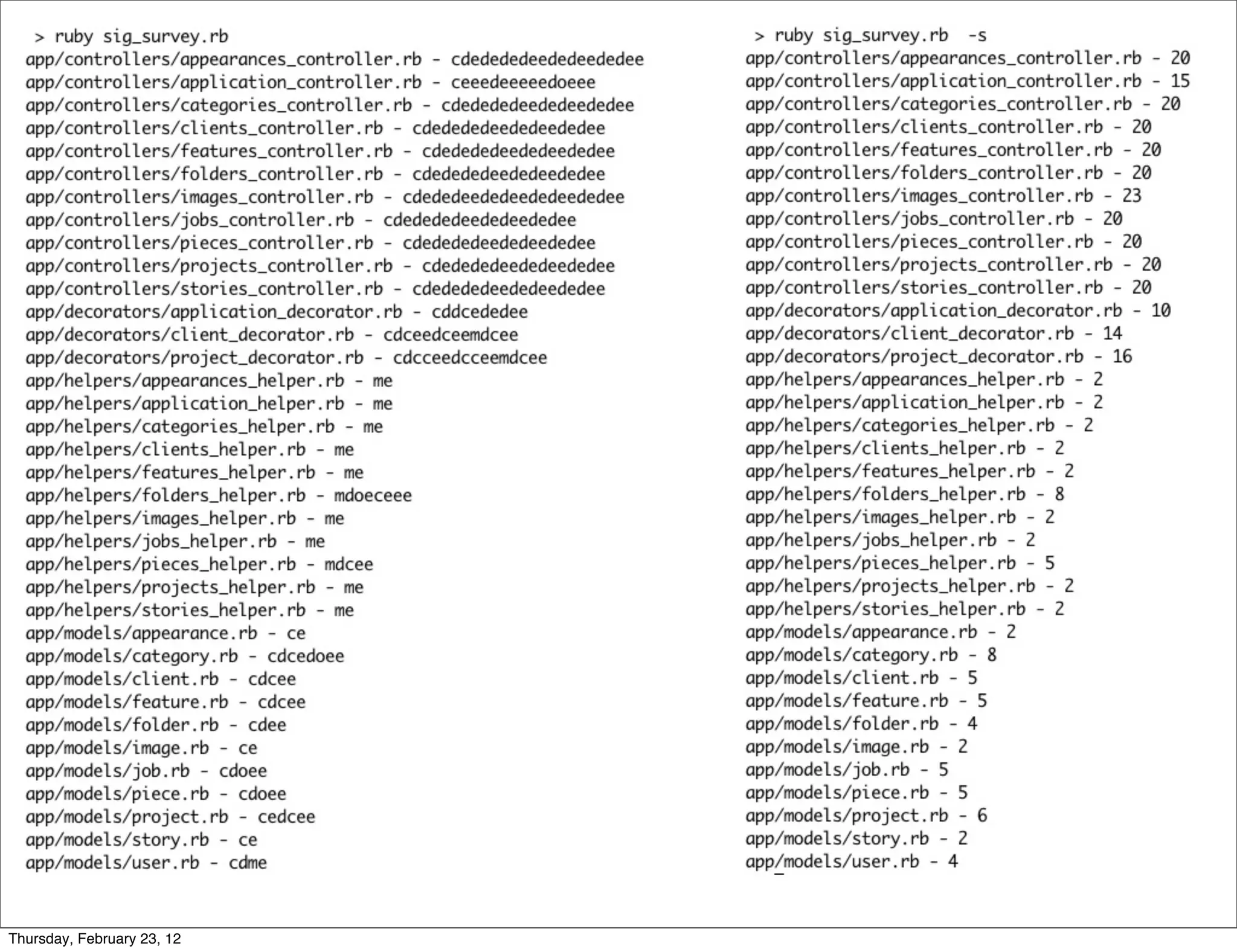 Thursday, February 23, 12
 