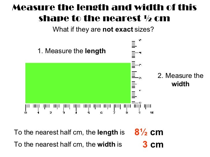 Measuring Nearest half cm/mm