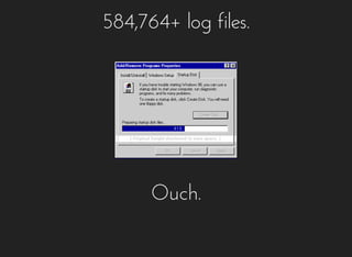 584,764+	log	files.
Ouch.
 