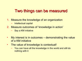 Measuring the value of KM | PPT