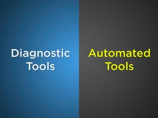 Diagnostic
Tools
Automated
Tools
 