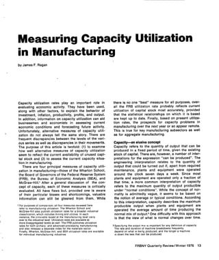 Measuring capacity utilization