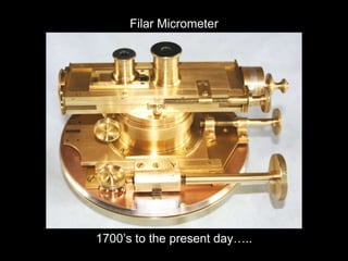 Filar Micrometer
1700’s to the present day…..
 