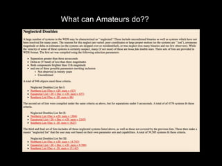 What can Amateurs do??
 