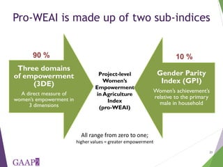 Measuring empowerment in agricultural development projects using WEAI and WELI