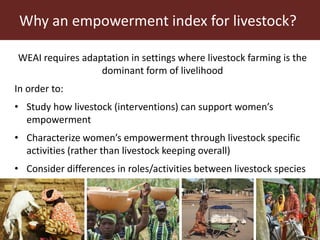 Measuring empowerment in agricultural development projects using WEAI and WELI