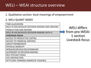 Measuring empowerment in agricultural development projects using WEAI and WELI