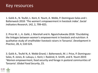 Measuring empowerment in agricultural development projects using WEAI and WELI