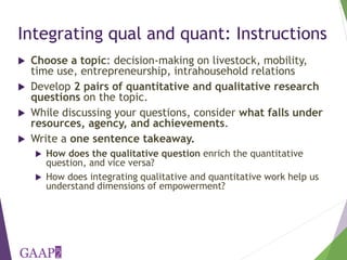 Measuring empowerment in agricultural development projects using WEAI and WELI
