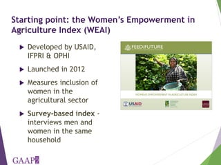 Measuring empowerment in agricultural development projects using WEAI and WELI