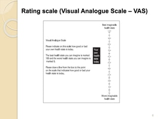 Rating scale (Visual Analogue Scale – VAS)
8
 