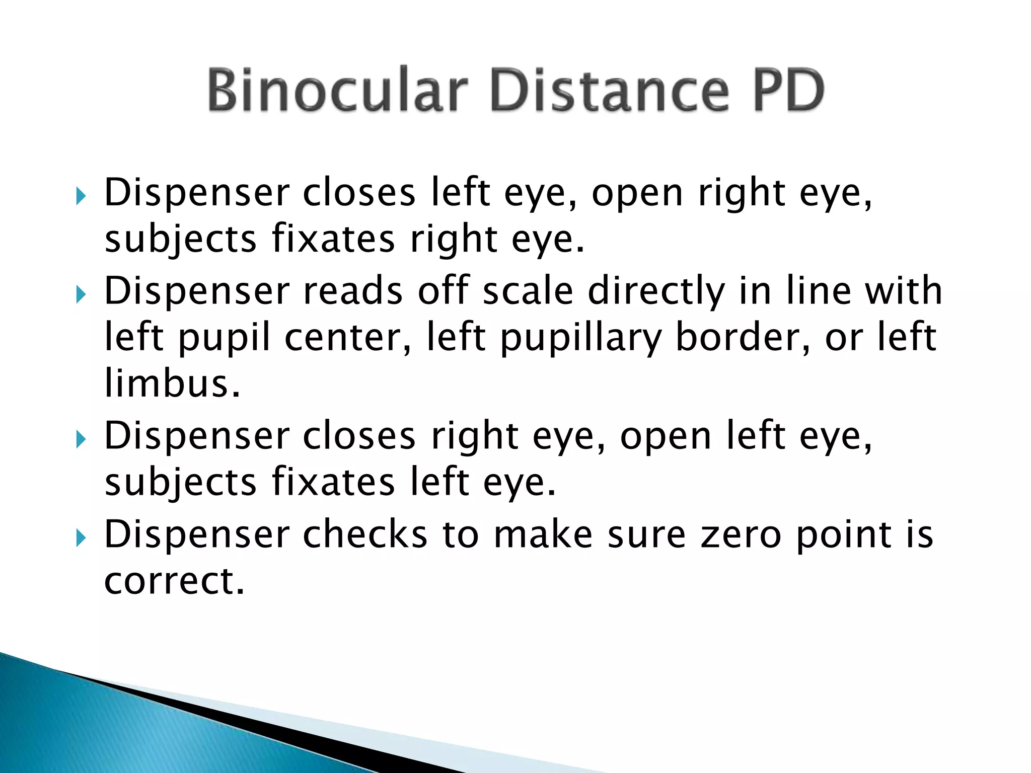 Measuring interpupillary distance PPT