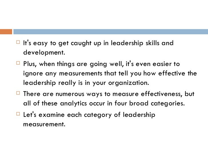 Measuring leadership effectiveness