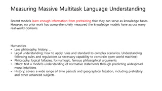 Measuring massive multitask language understanding | PPTX