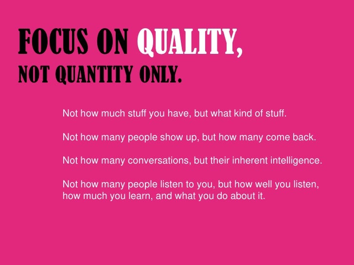 quality measurements quantity