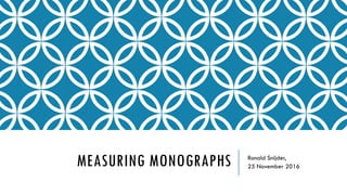 MEASURING MONOGRAPHS Ronald Snijder,
25 November 2016
 