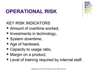 Operational Risk Key Risk Indicators Measuring operational risk | PPT