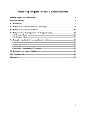 Measuring progress of the green economy | PDF