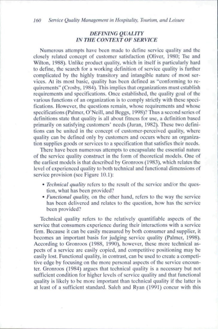 Hotel service quality thesis