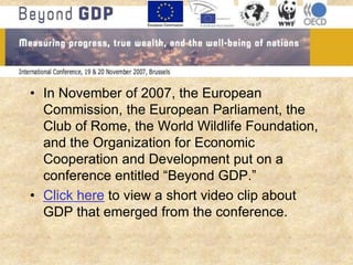 Measuring social and econ development beyond gdp | PPT