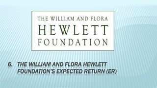 6. THE WILLIAM AND FLORA HEWLETT 
FOUNDATION’S EXPECTED RETURN (ER) 
 