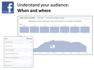 Understand your audience:
When and where
 