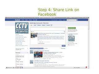 Step 4: Share Link on
Facebook
 