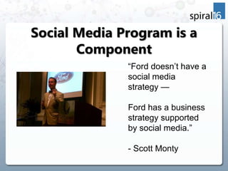 Social Media Program is a
       Component
              “Ford doesn’t have a
              social media
              str...