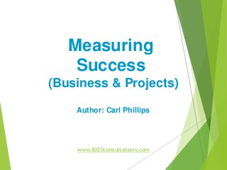 Measuring
Success
(Business & Projects)
Author: Carl Phillips

www.8020consultations.com

 