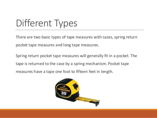 different tape measures