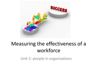 Measuring the effectiveness of a
workforce
Unit 2: people in organisations
 