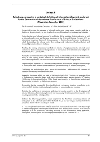 Measuring the informal economy from employmeent in the informal sector ...