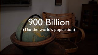 900 Billion
(16x the world’s population)
 