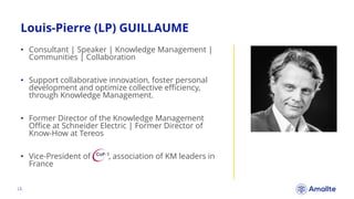Louis-Pierre (LP) GUILLAUME
• Consultant | Speaker | Knowledge Management |
Communities | Collaboration
• Support collabor...