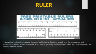 MEASURING TOOLS topic grade 9. computer9 | PPTX