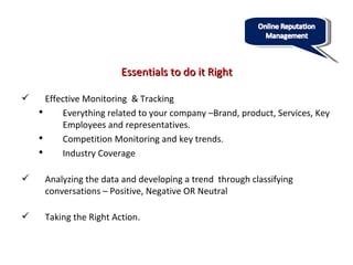 <ul><li>Essentials to do it Right </li></ul><ul><li>Effective Monitoring  & Tracking </li></ul><ul><ul><li>Everything rela...