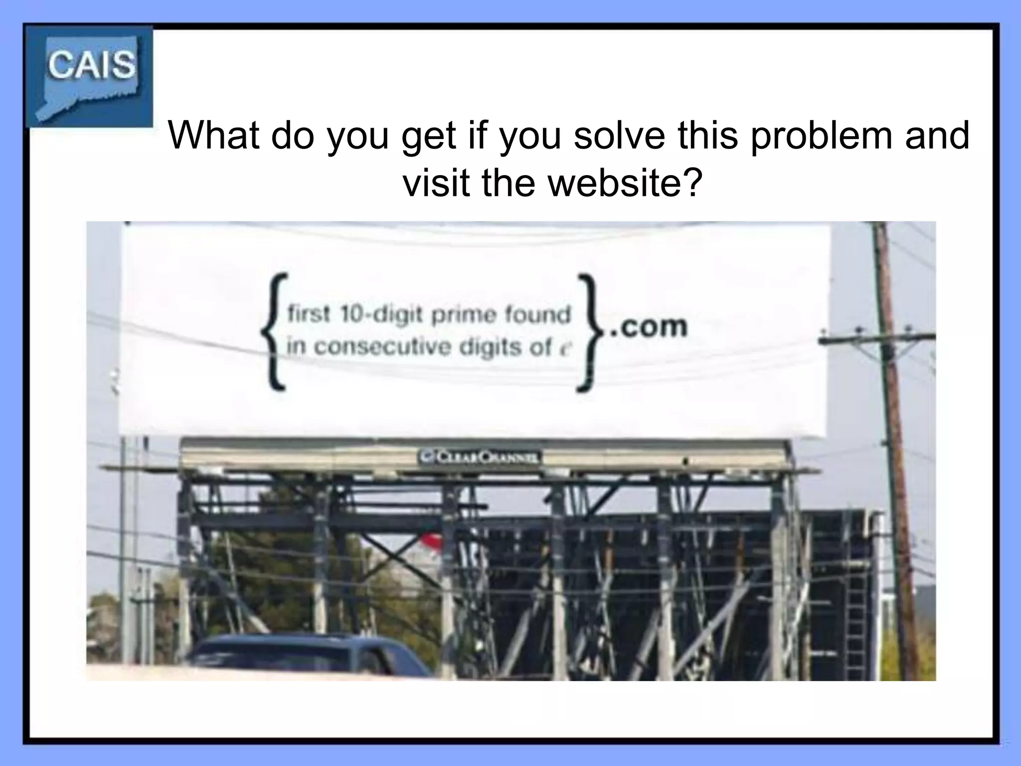 What do you get if you solve this problem and
            visit the website?
 