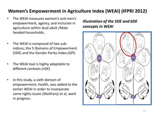 Measuring women's empowerment in Tanykina and Sot dairies of Nandi and Bomet Counties, Kenya