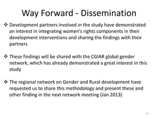 Measuring women's empowerment in Tanykina and Sot dairies of Nandi and Bomet Counties, Kenya
