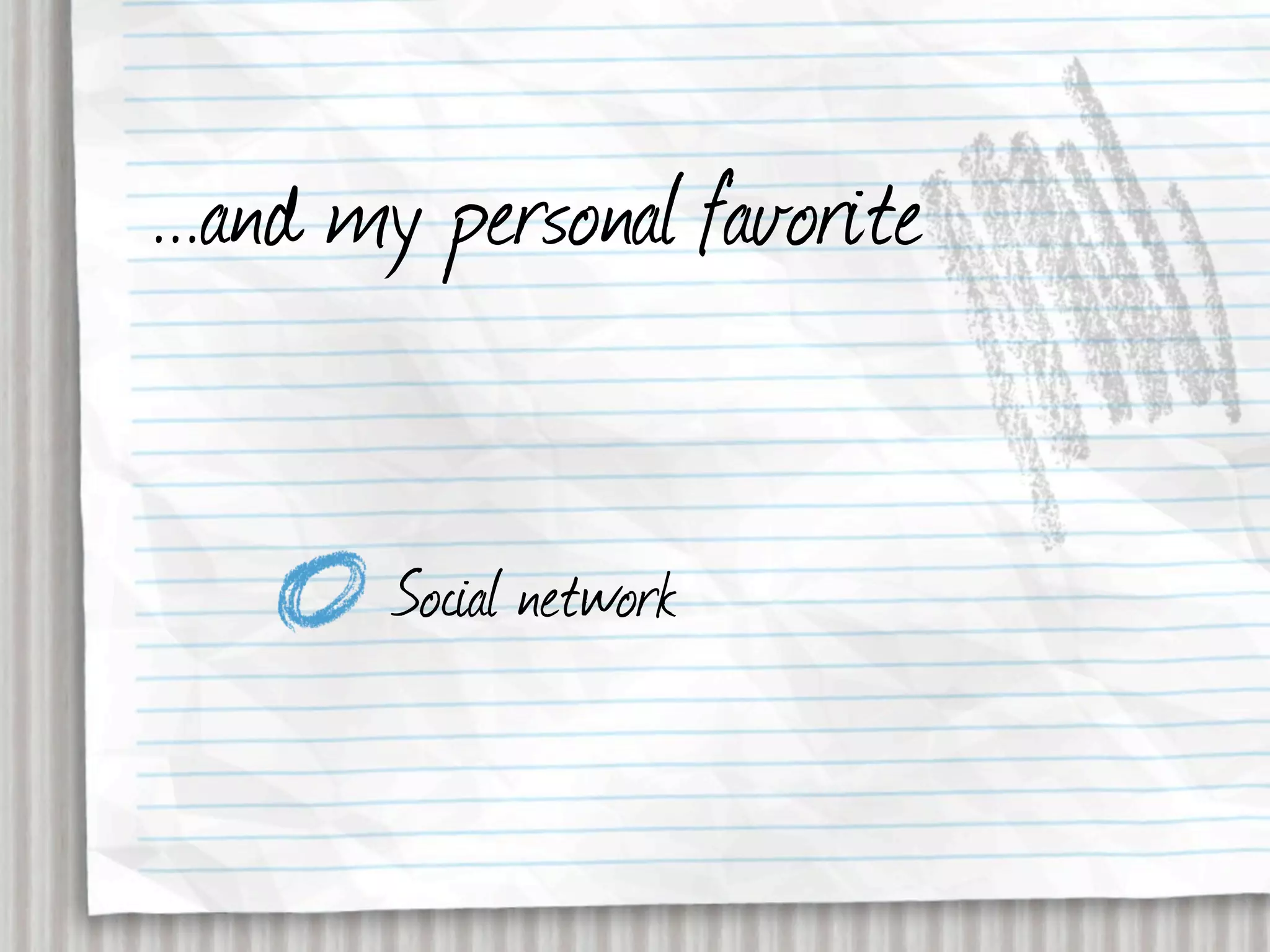 ...and my personal favorite


        Social network
 