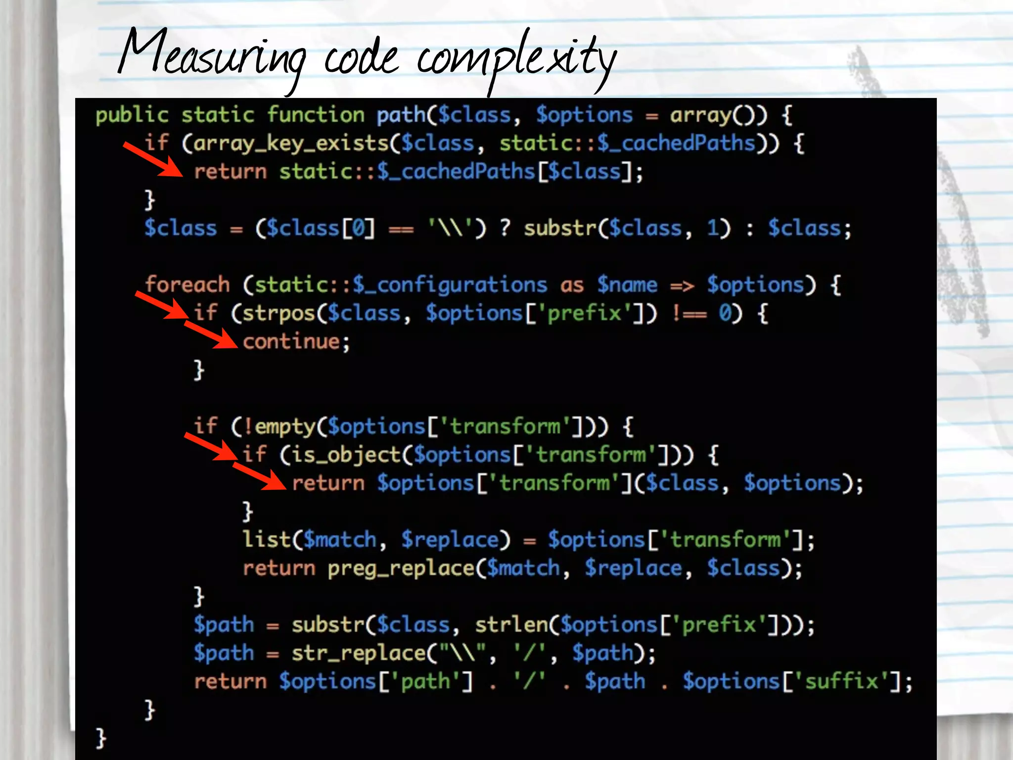 Measuring code complexity
 