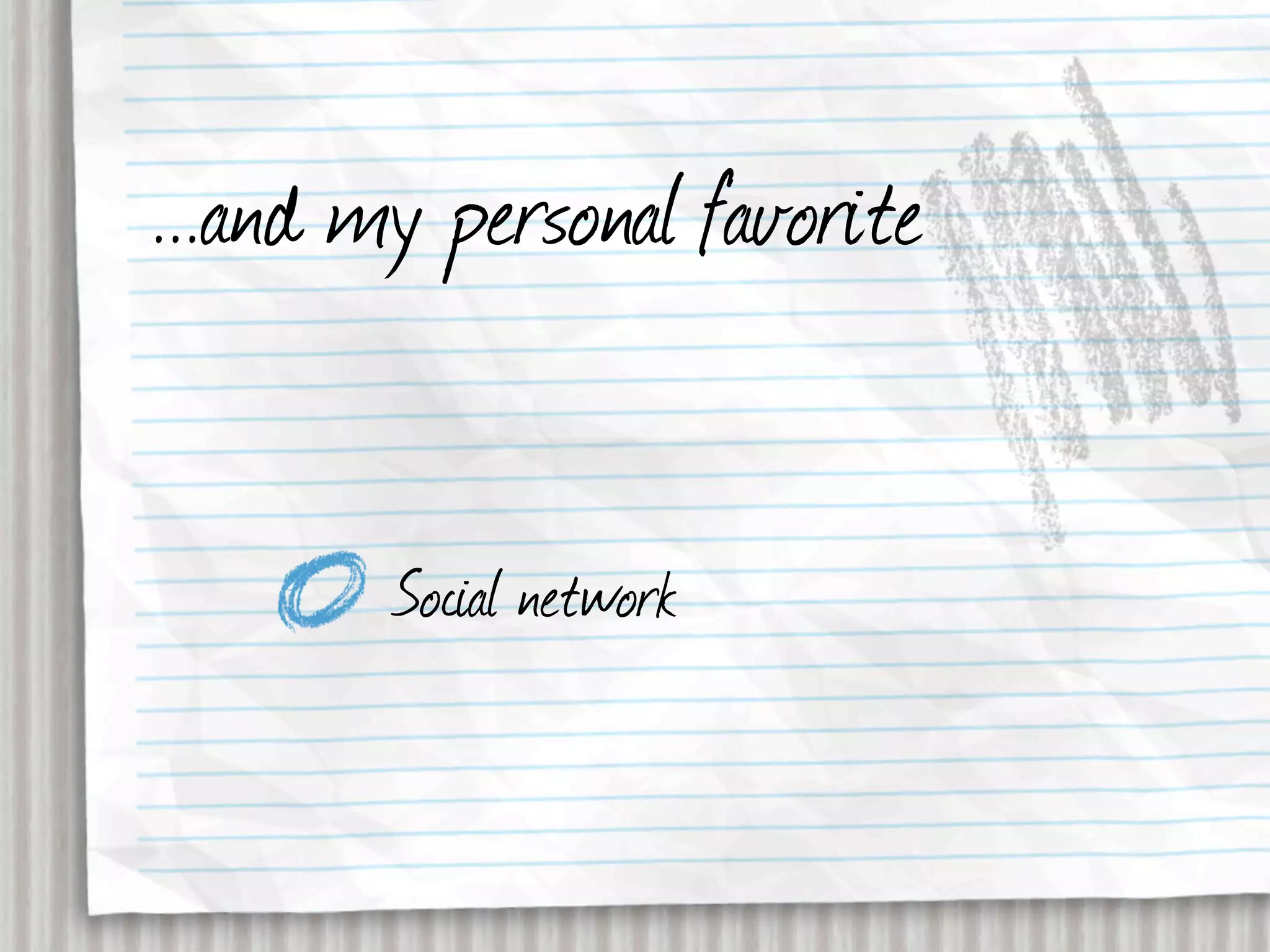 ...and my personal favorite


        Social network
 
