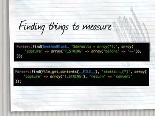 Finding things to measure
 