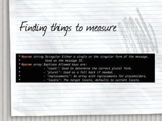 Finding things to measure
 