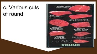 c. Various cuts
of round
 