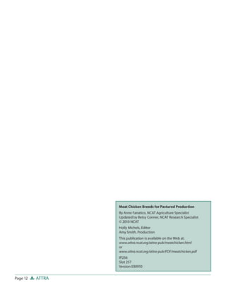 Chicken Races Pdf Meat Chicken Breeds for Pastured Production | PDF