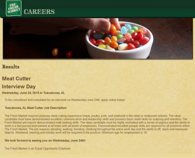 Meat cutter job Tuscaloosa AL new grocery market store career event