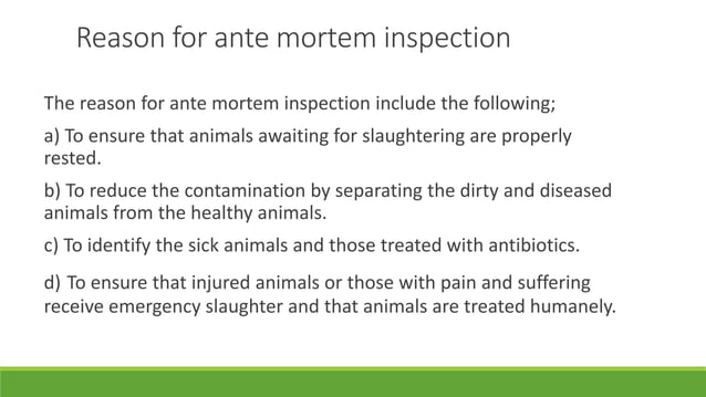 Meat hygiene and inspection | PPT
