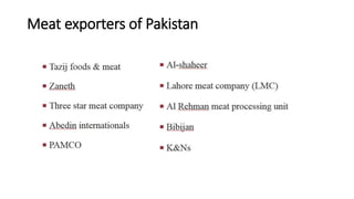Meat exporters of Pakistan
 